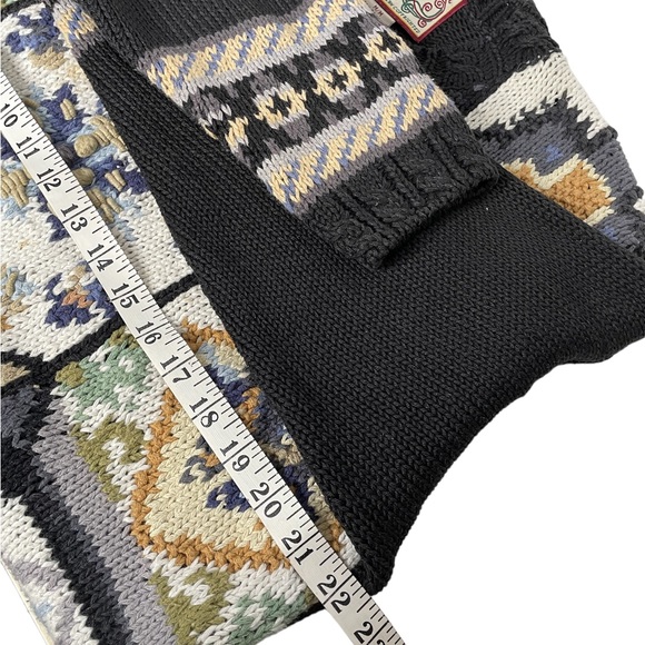 Crystal-Kobe Sweater Chunky Knit Multi Pattern Cabincore Sz M - Picture 5 of 7